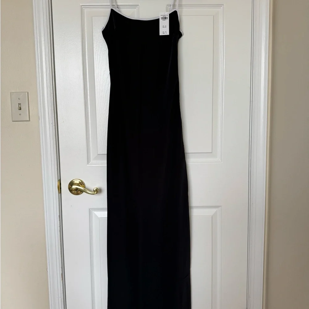 Abercrombie & Fitch Black Maxi Slip Dress with White Trim